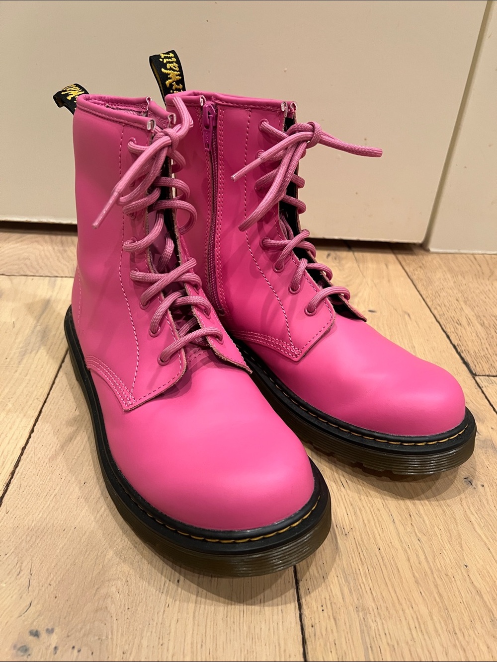 Dr. Martens Hot Pink Lace-Up Combat Boots